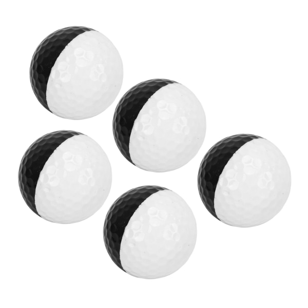 5 stk Golf Sports Træningsbolde 2 Farve Golf Putting Practice Ball Sæt Dobbelt Layer Golf Gavebold til Home Hotel Sort og hvid