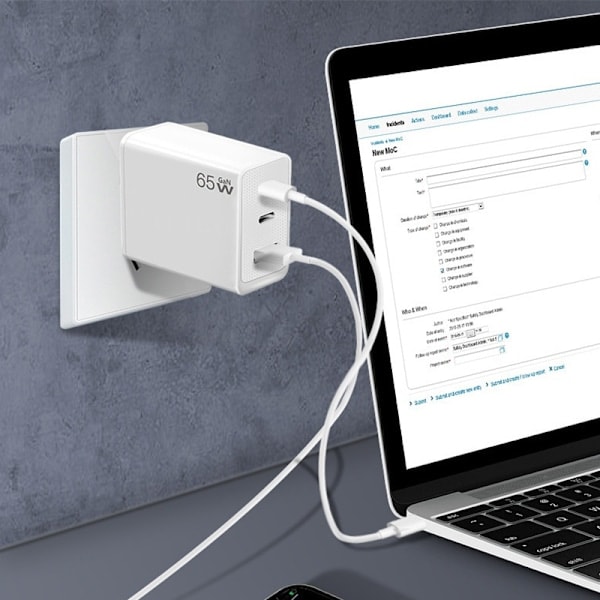 65W USB Type-C GaN-laddare Power F EU-kontakt (PA)