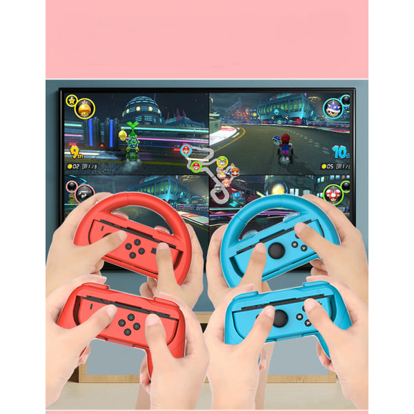 Nintendo Switch Link til 3-i-1 Joy Con tilbehørspakke, Nintendo Switch Joy Con Grip, Gokart-ratttillbehør
