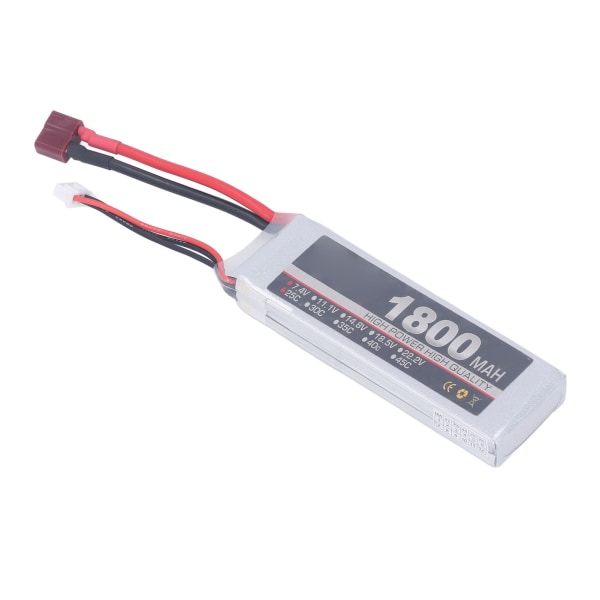 RC LiPo-batteri 7,4V 2S 1800mAh 25C Oppladbar Lithium Polymer LiPo-batteripakke for RC-bilflyfly T-plugg