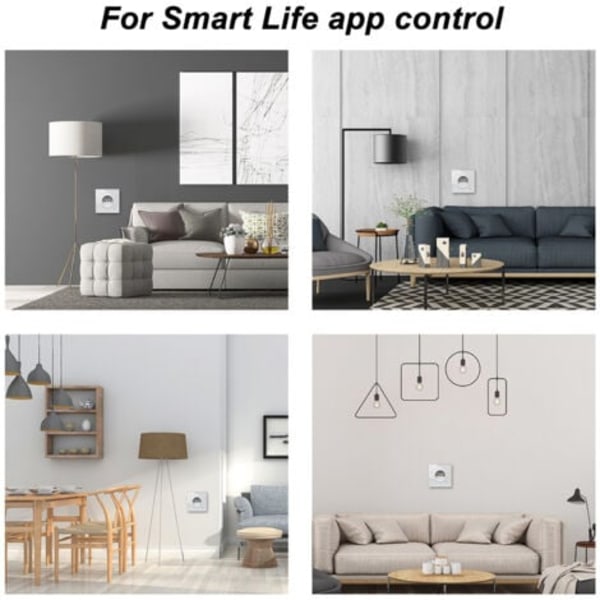 Smart Stikdåse 16A 1 Vejs Smart Vægpanel Hvid 95-245V-WiFi Version.pa
