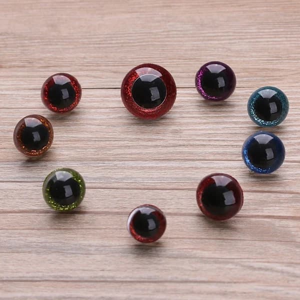 20 stk 16/18/20/24 mm Glitter Sikkerhetsøyne Runde Plast ROSA RØD