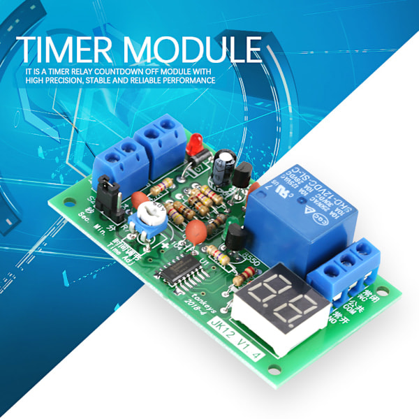 DC12V LED Display Nedtellingstimer Forsinkelsesavstengningsrelé Koblingsmodul