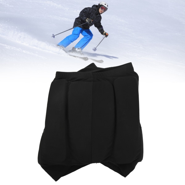 Beskyttelsesshorts Nylon og EVA Hudvenlige varmebestandige, beskyttende korte bukser til cykling Skisport Sort XXL