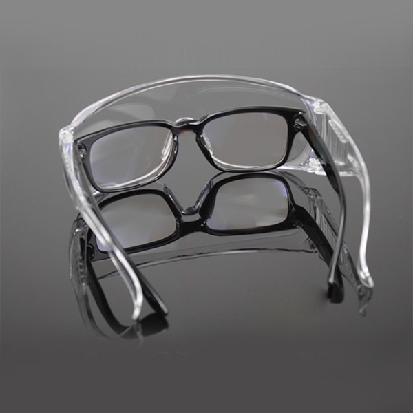 2 stk gjennomsiktige støvtette sandtette briller Arbeidsbeskyttelsesbriller for spyttstopp