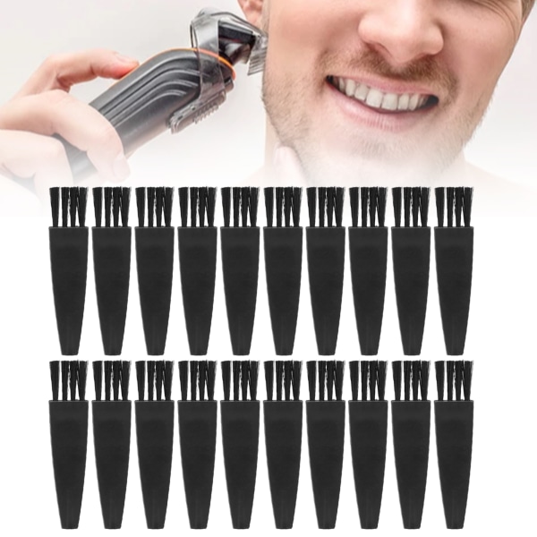 20 stk barberbørste multifunksjonell myk børste Slitesterk PP Komfortabelt håndtak barberhøvelbørste for apparatdatamaskin
