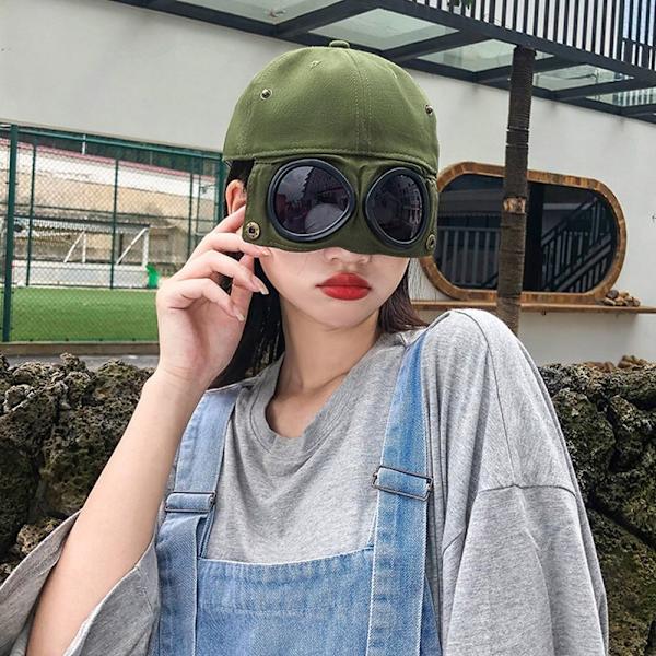 Pilot Hat Briller Baseball Cap SORT