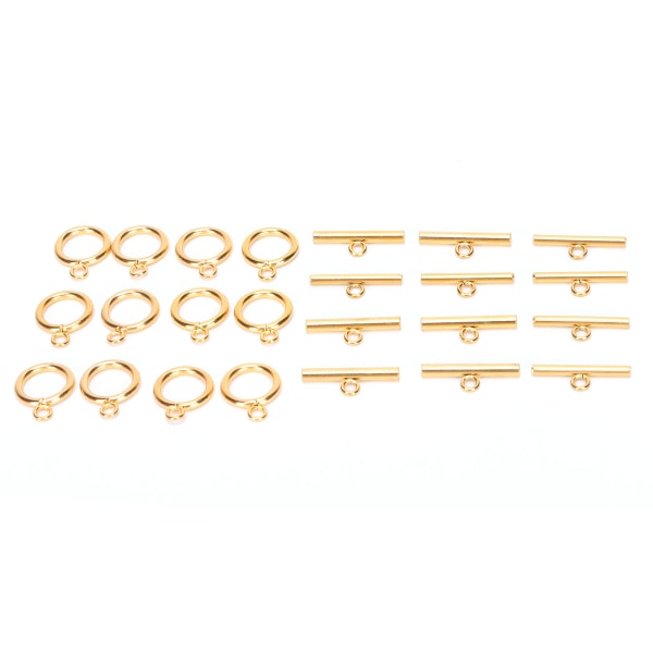 DIY Halskæde Armbånd Smykker Fremstilling Rustfrit stål Toggle Clasps Bar Sæt Toggle Connectors Guld