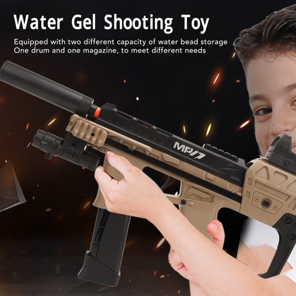 Water Gel Shooting Toy med Scope Goggles MP17 Elektrisk Automatisk Water Ball Splat Leksak för Backyard Fun Team Shooting Games