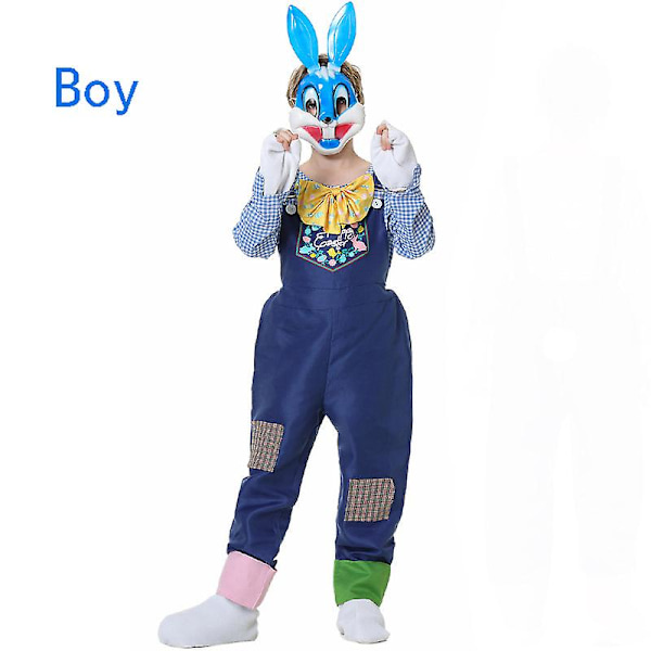 Karneval Halloween Påskehare Maskot Kostyme Unisex Foreldre Barn Spøkelsesaktig Rollespill Cosplay Fancy Festkjole Gutt Boy XL