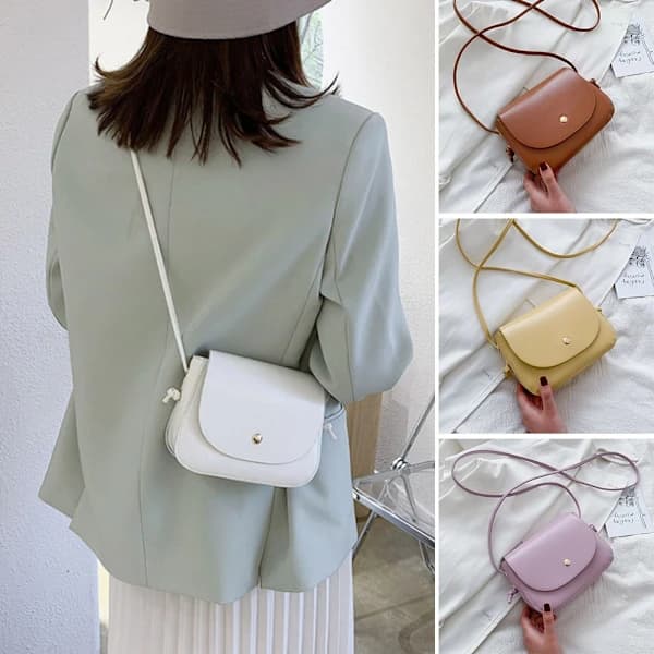 Kvinder Simple Ensfarvede Crossbody-tasker brun brun