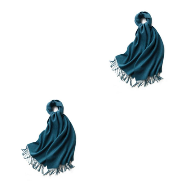 1/2/3 Unisex Halsklæde med Frynser Varmt og Hyggeligt Rørhalsklæde i Peacock Blå peacock blue 2Set