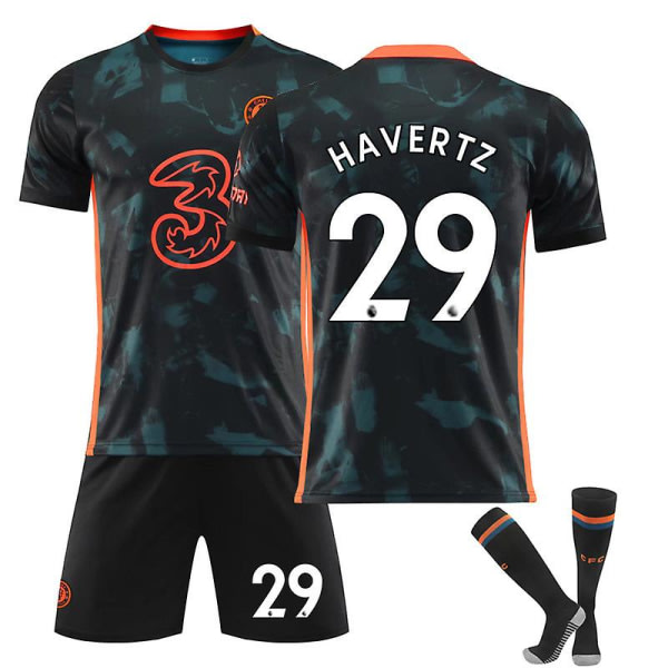 Chelsea 2 Borte nr. 29 Kai Havertz T-skjorte uniform fotbollströja 18