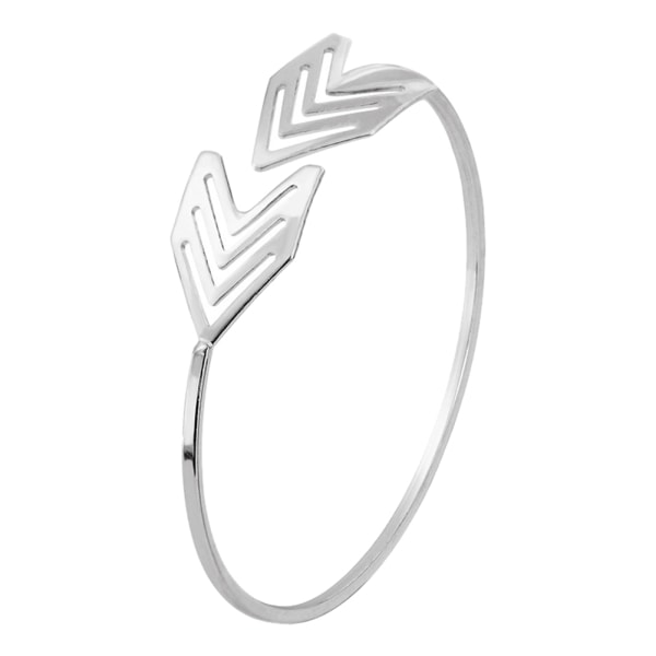 Fasjonable kvinner jenter armbånd hul ut pil åpning armbånd smykker (sølv)