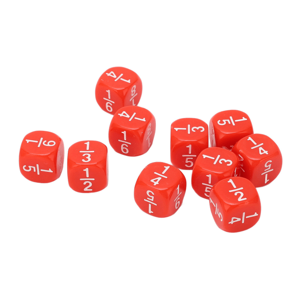 20 kpl Fraktion set Muovinen 6-puolinen multi pöytäpelitarvikkeet lapsille matematiikan harjoitteluun punainen