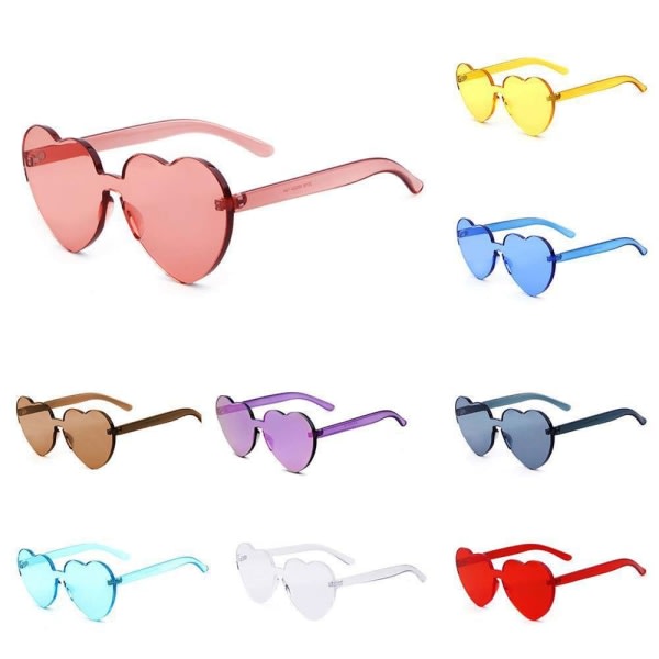 Hjertesolbriller Klare briller Solbriller ROSA Pink Pink