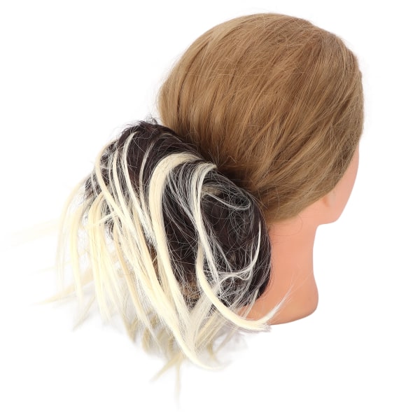 Fashionabla stökiga bulle-hårstycke med band Tjockt rufsig Updo syntetiskt hår Scrunchies förlängning för kvinnor tjejerQ17-6H613