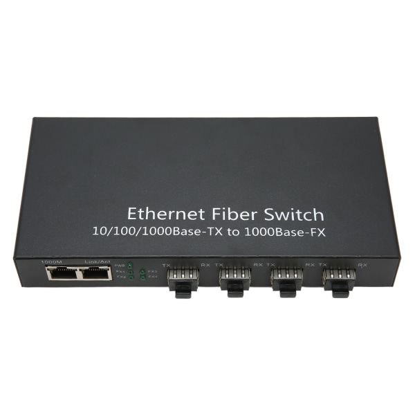 SFP Ethernet Fiber Switch upp till 120 km 4 Optisk port 2 Elport 10 100 1000M Ethernet Fiber Transceiver 100?240V EU-kontakt