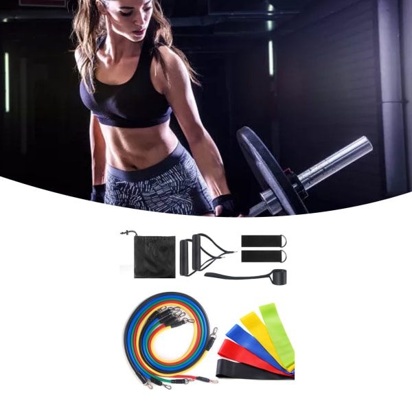 16 STK Træningsrørbånd 5 farver TPE strækbart stabelbart modstandsbånd til fitness
