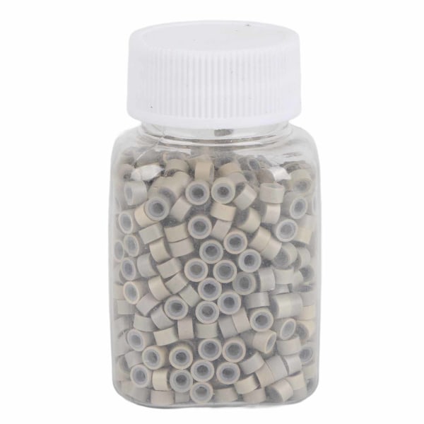 1000 st/flaska Professionell silikonfodrad mikro hårförlängningsringar Loops Beads Tools (blond)