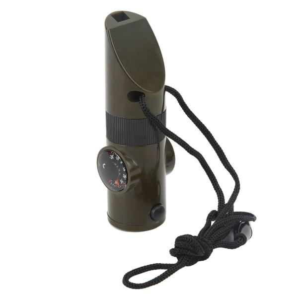 Survival Whistle 7 i 1 med LED-lystermometer Kompassforstørrelsesfunksjoner Nødfløyte for camping