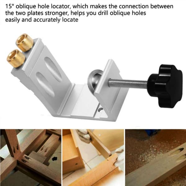 46-dels Pocket Hole Jig Snedig Hål Locator SORT