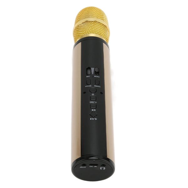 Bluetooth Handhållen Mikrofon Brusreducering Stereo Trådlös Karaoke Mic med inspelning för Smartphone PC Guld