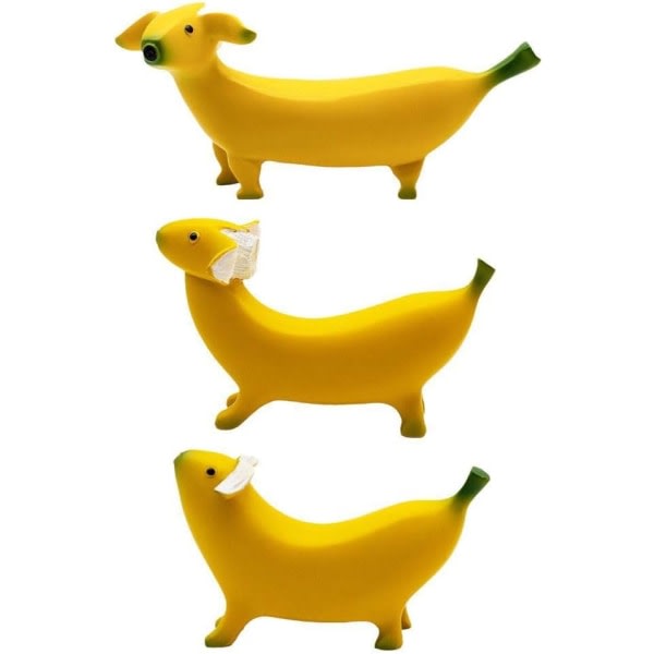 Bananhundstaty - Rolig hageskulptur - Kontordekor - Statyetter Presenter - Hartsdekoration