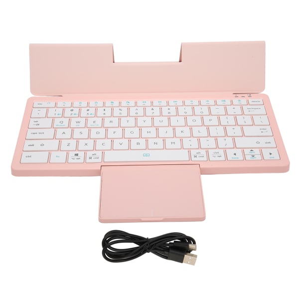 Tastaturetuier til tablet med pegefelt, aftageligt samtidig betjeningstilstand Multifunktions tablettaske til Win XP til Win 7 10 11 Pink
