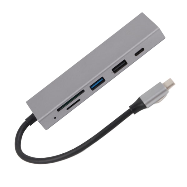 USB C Hub 6 i 1 aluminiumlegering 100W PD Laddning 4K UHD 5Gbps överföring USB C Splitter för TV Monitor Projektor