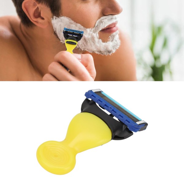 Manuel barberkniv med roterende klingehoved Aftagelig knapbarbermaskine Satefy Vaskbart hår Fjernværktøj Gul