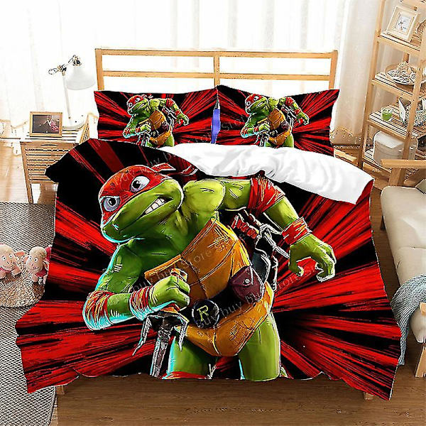 2023 Teenage Mutant Ninja Turtles Ny film Sängkläder Set Örngott Set Barn Anime Rum Inredning Cover Present T-06 T-06 EU Single-135x200cm