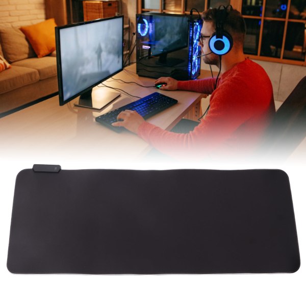 RGB Gaming Musematte Stor Størrelse Fortykning Hindre Slip LED Musematte Datamaskin Tastatur Mat