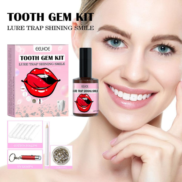 Kiinnityslampun ja liiman setti, 20-osainen kristalli korusetti Hammaskoru DIY