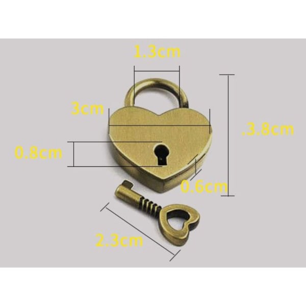 Heart Shape Padlock Mini Padlock BRONZE Bronze