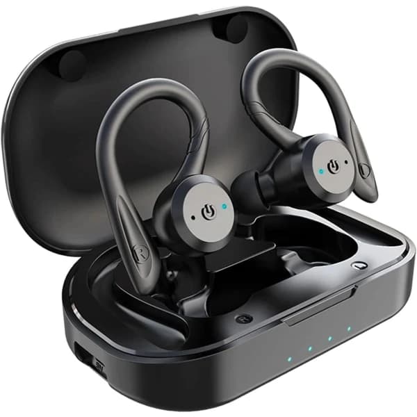 Bluetooth-hodetelefoner med IPX7 vanntett for løping, svart