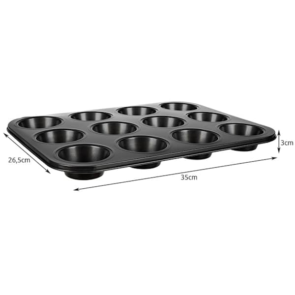 Uunipelti + 12 kpl Silikoni Muffinsivuokia / Pullavuokia - Moniväriset vuoat