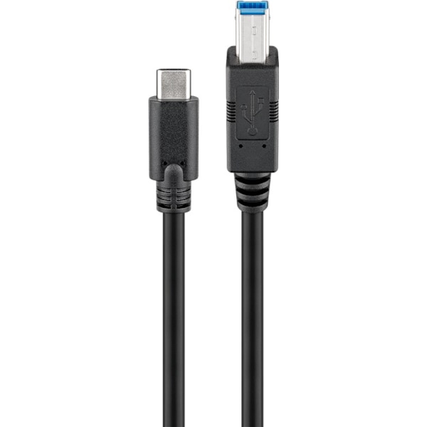 USB 3.0-kabel USB-C™ til B, sort