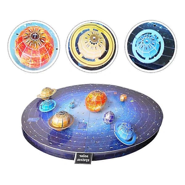 1 Sett Solarsystem 3D Tredimensjonalt Puslespill Leke Rom 8 Planeter Modeller