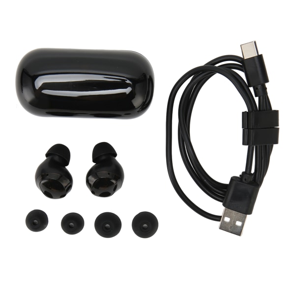 Bluetooth 5.2 ørepropper LED digital skjerm bærbar HiFi IPX5 vanntette trådløse øretelefoner for sportsmusikk svart