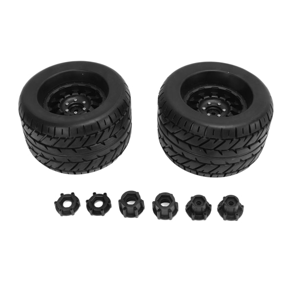 2 stk RC lastebildekk Gummi sekskanthjul med koblinger for Arrma for Traxxas for HPI for Tekno MT410 1/8 Monster Truck Type B Hub