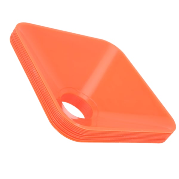 10 STK Treningskjegler Firkantet Lys Farge Stablebar Compact Cones Marker for Sport Fotball Orange