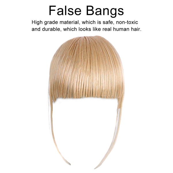 Clip On False Bangs Spårlös hårförlängning Fransar tjejer Syntetisk trubbig lugg Hårbit 02#