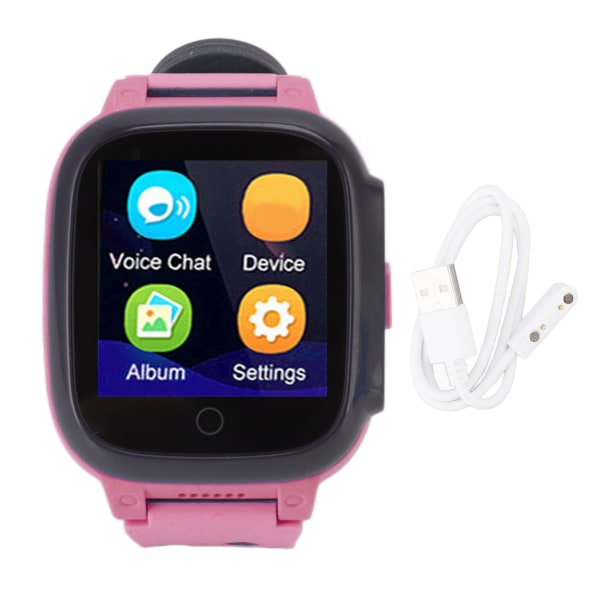 1,33 tums färgskärm Barn Smart Watch 4G GPS Videosamtal Vattentät Barntelefon Smart Watch Rosa