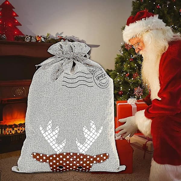 2 st Förvaringspresentpåsar Älg Julgran Påse Presentpåsar
