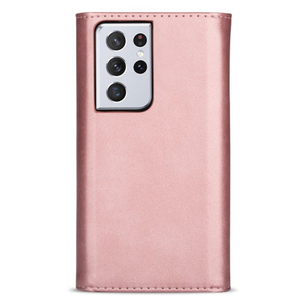 Samsung Galaxy S21 Ultra vetoketjullinen lompakko Handväska Case Roséguld