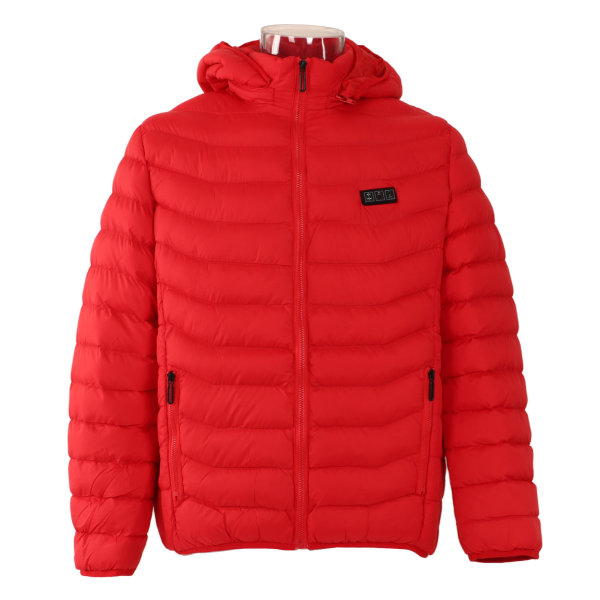 11 Areas Lämmitetty takki Ulkokäyttöön USB Sähkölämmitys Takit Warm Sprots Thermal Coat Vaatteet Lämmitettävä puuvillatakki miehille Punainen L