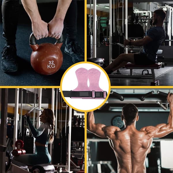 Justerbare håndledsbind med elastisk kompressionsstøtte og velcro, til vægtløftning, boksning og pull-ups, 1 par, pink, One Size