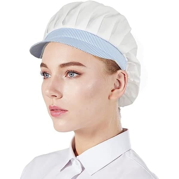 (Vit Halv Mesh) 3 st Kockmössa Kök Matlagning Kockhatt Matservering Hårnät för Kvinnor, One Size