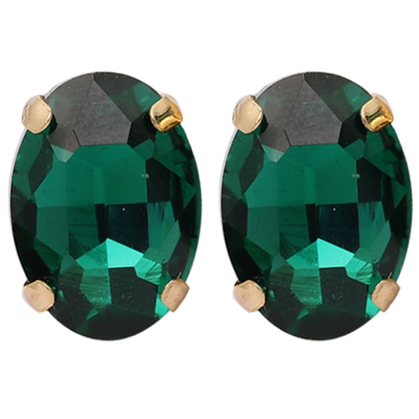 Enkel stil ovalformede krystallanheng øredobber, dekorasjonssmykker (grønn)